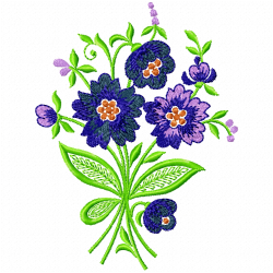 Flowers And Tree Embroidery Design 7
